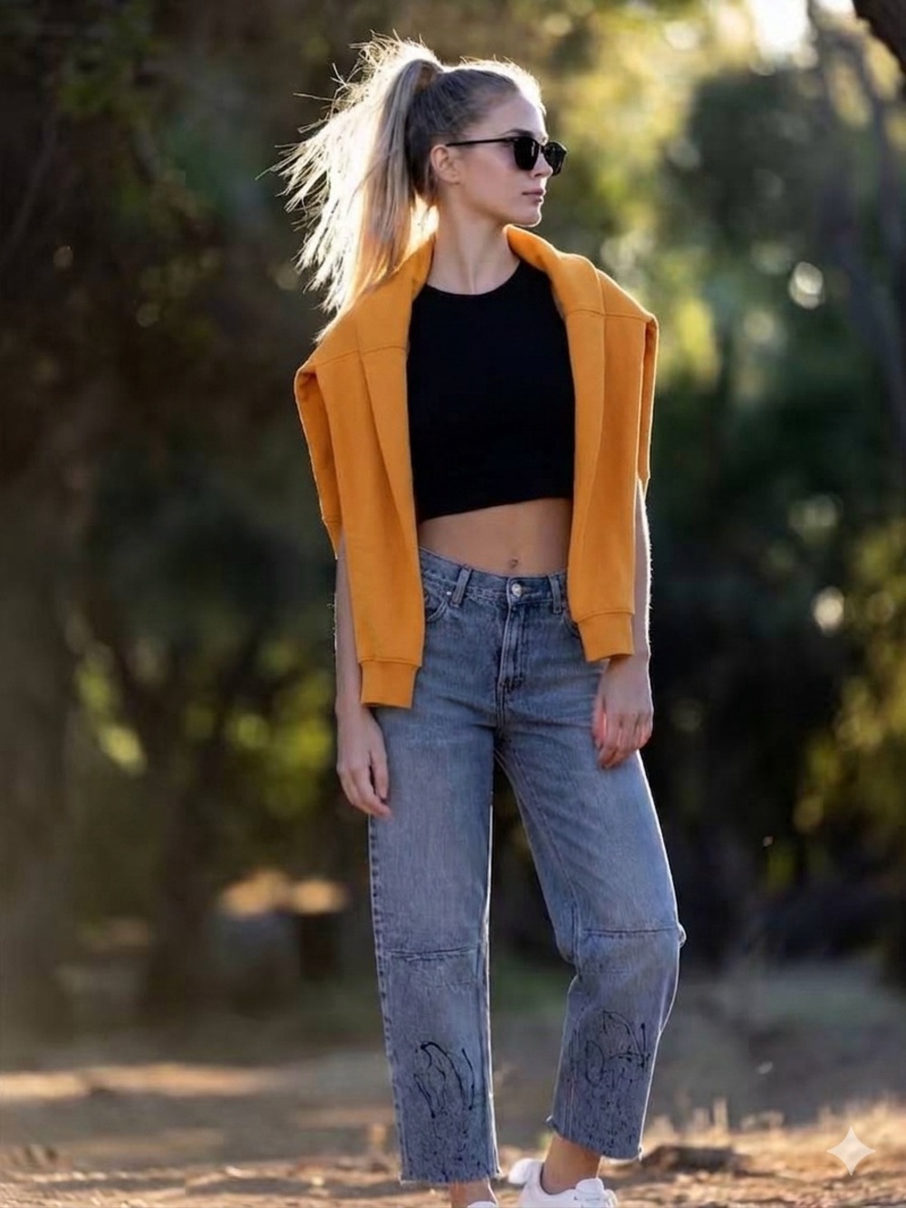ONE by ONE TEASPOON Saints Boyfriend Crop Premium Denim Painted Vintage